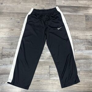 Nike Kids Black Joggers with White Stripes